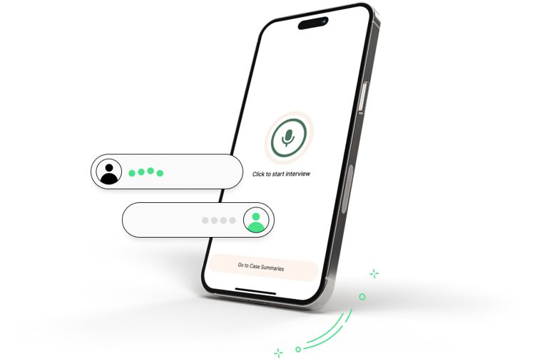 Auggie Epiphany voice transcription interface on iPhone